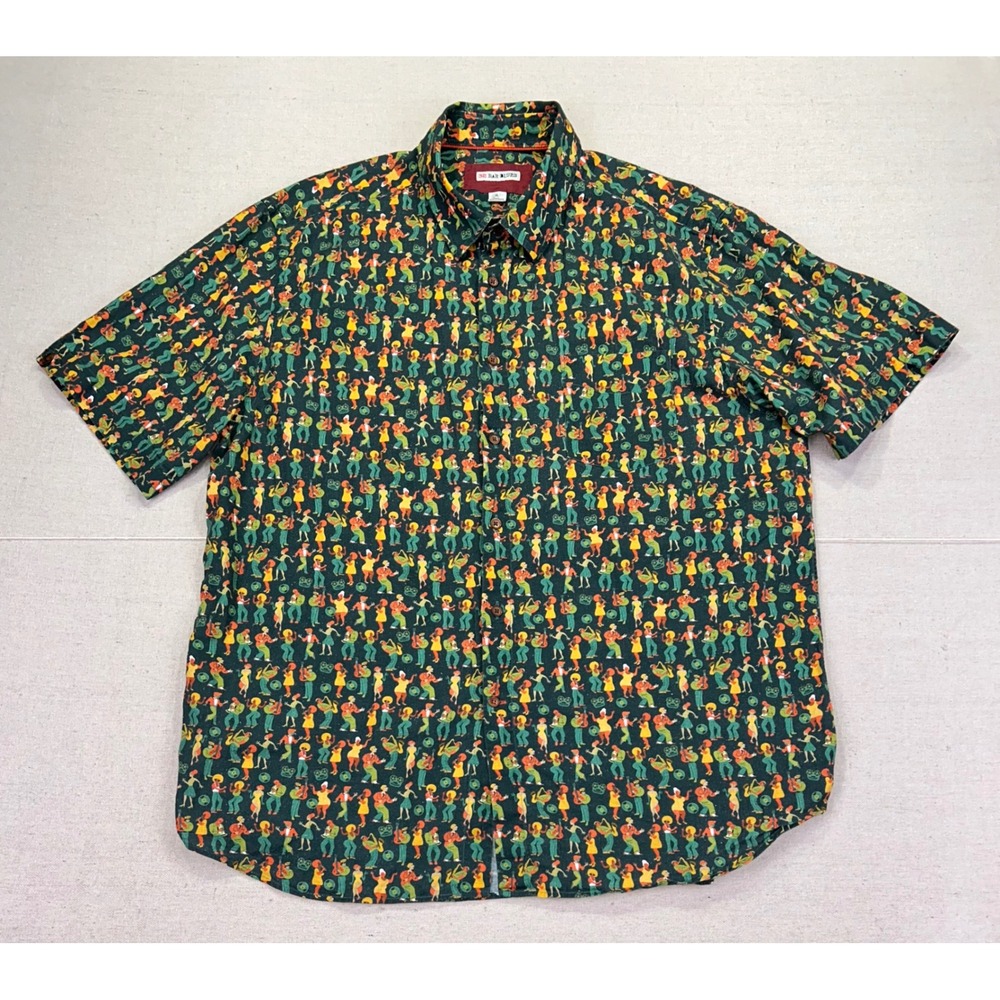 32 Bar Blues Mens XL Cotton Linen Jazz Musician Novelty All Over Print Shirt